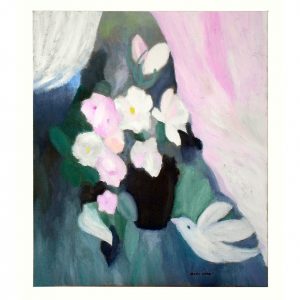白鸽与花束_布面油画，60x70x3.7cm，¥1490