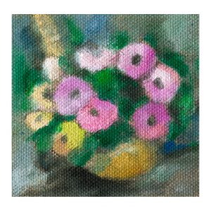 窗台上的花盆_布面油画，约8x8cm，2026