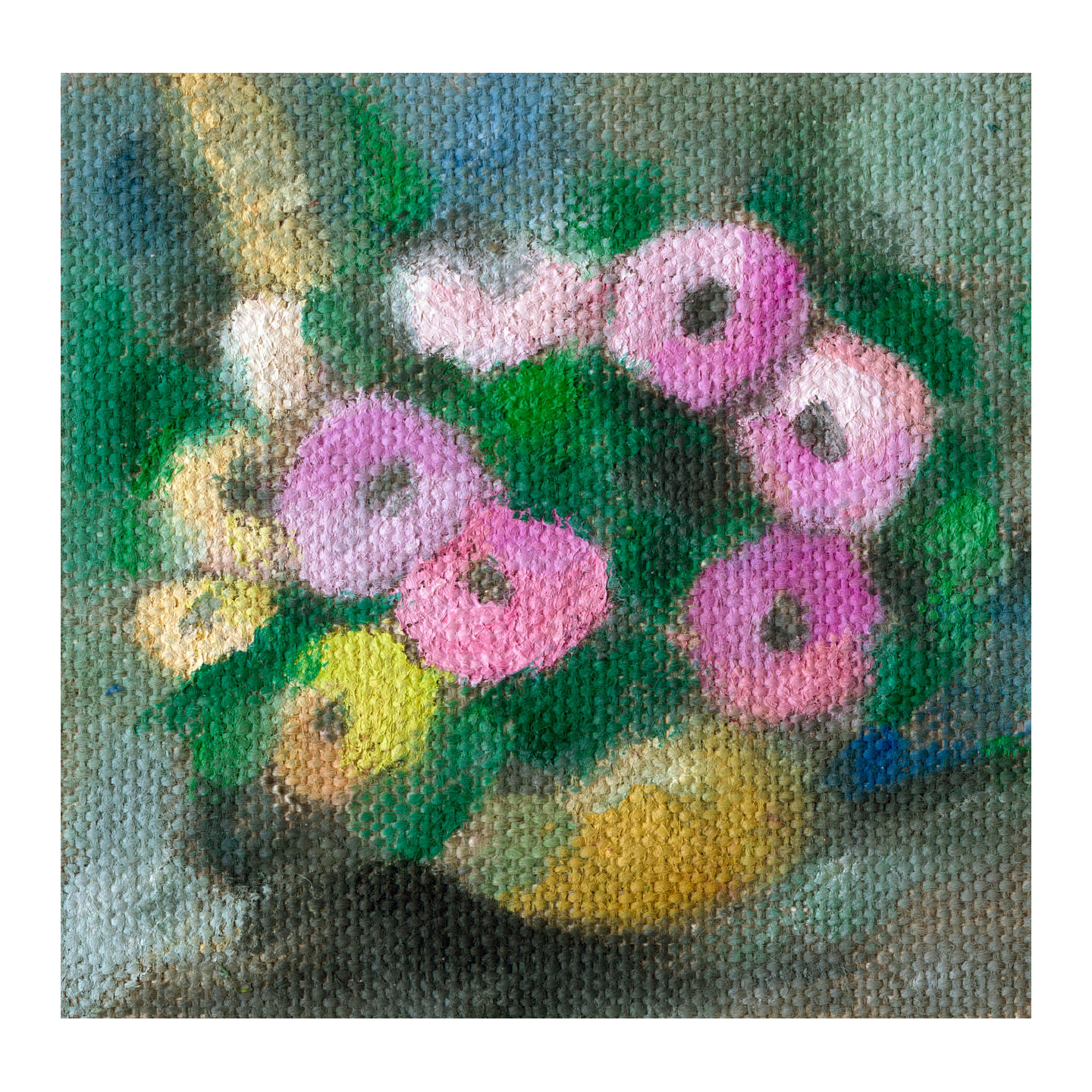 窗台上的花盆_布面油画，约8x8cm，2026