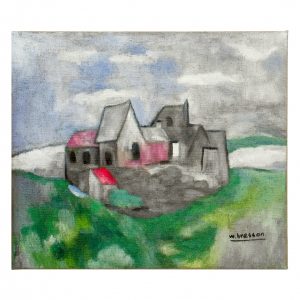 粉色的城堡_布面油画，60x70x4.0cm，¥2200