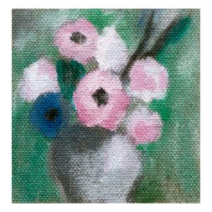 粉色的花束_布面油画，约8x8cm，2026