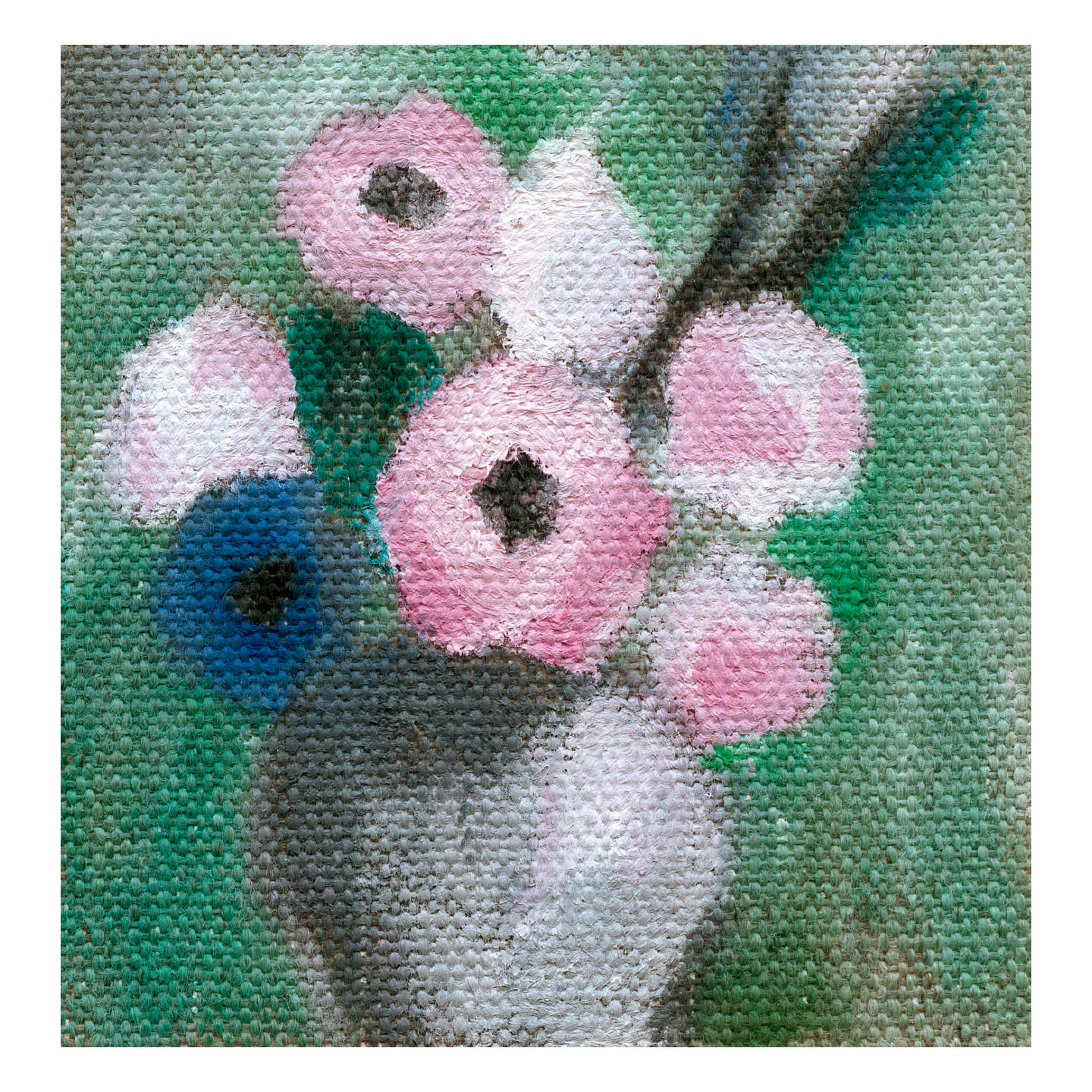 粉色的花束_布面油画，约8x8cm，2026