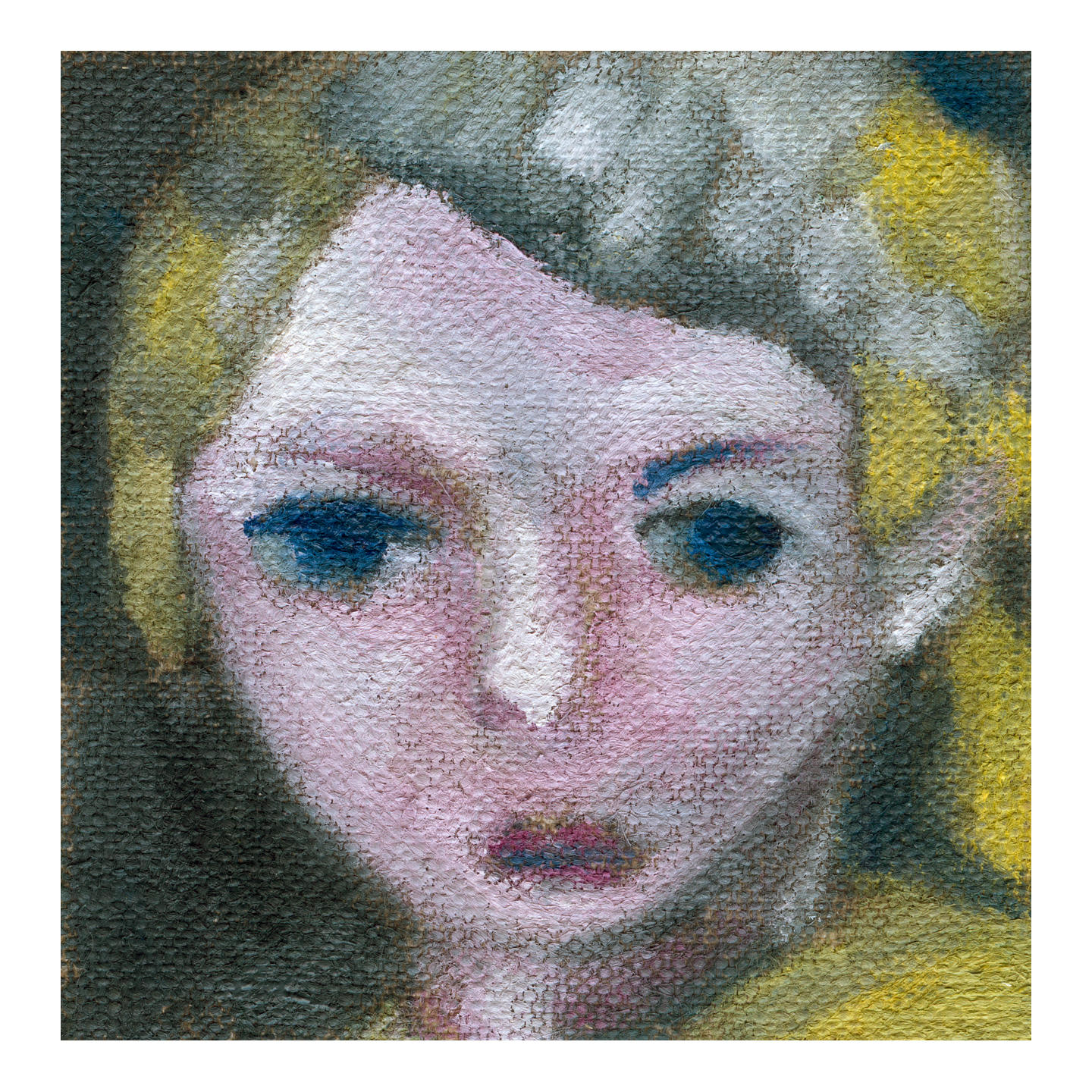 金色头发的女人_布面油画，约8x8cm，2026